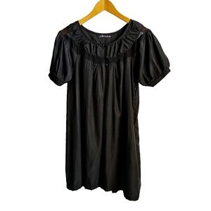 Mina UK | BLACK | Boho Peasant Dress / Tunic | Size S-M